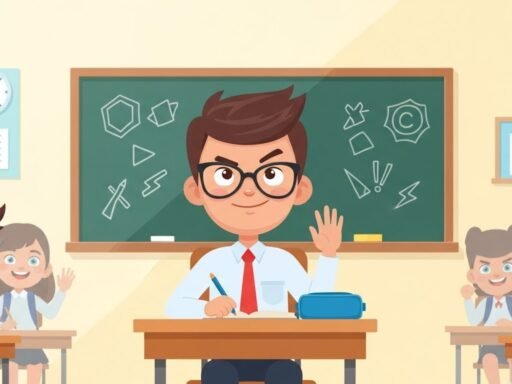 ilustração de alunos em uma sala de aula